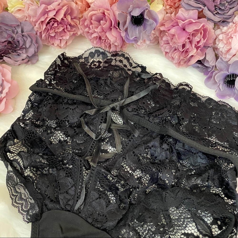 Sexy High Waist Lace Up Thong Lingerie Panties - Picture 14 of 16